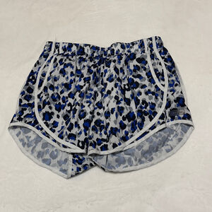 Women's Calvin Klein Blue White Leopard Print Athletic Shorts S
